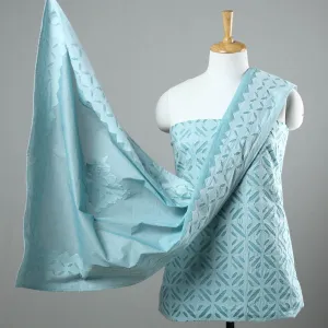 3pc Barmer Applique Cut Work Cotton Suit Material Set 01