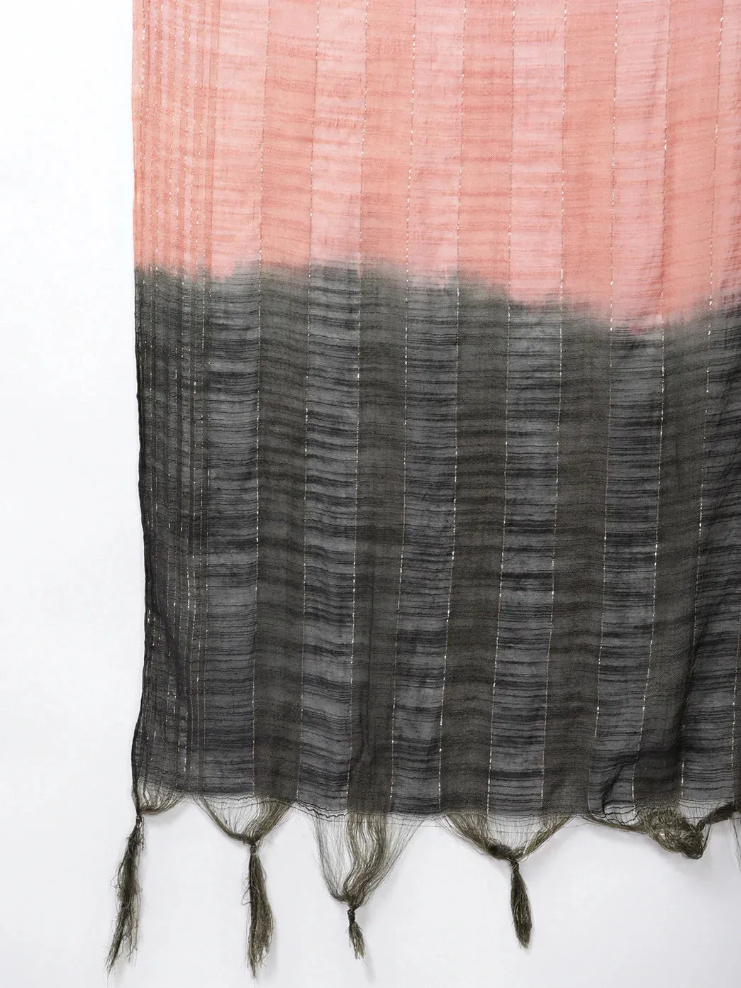 Black Kantha Work Dupatta Set