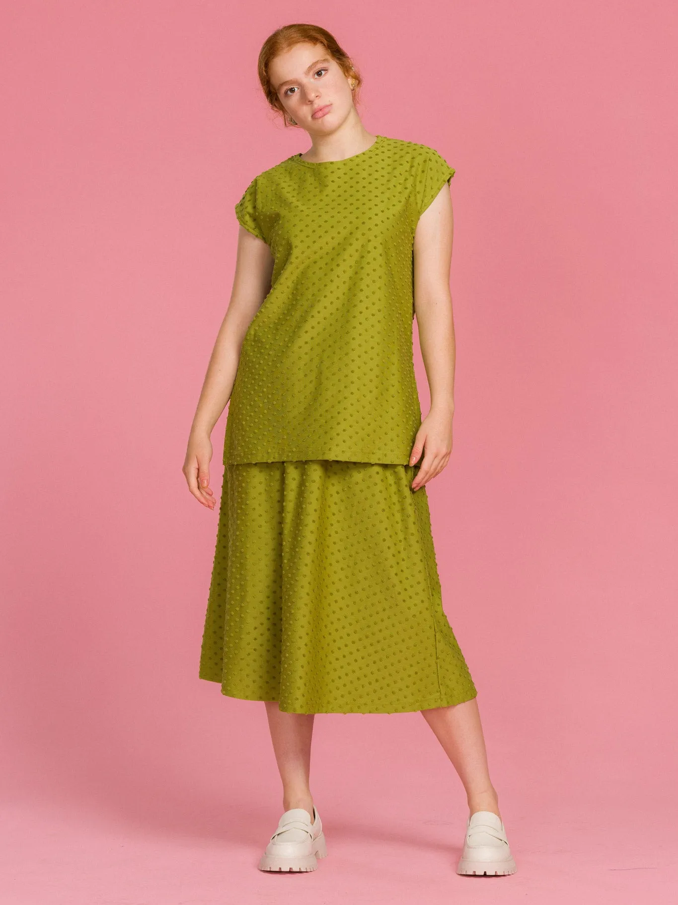 Blake Top Olive Dot