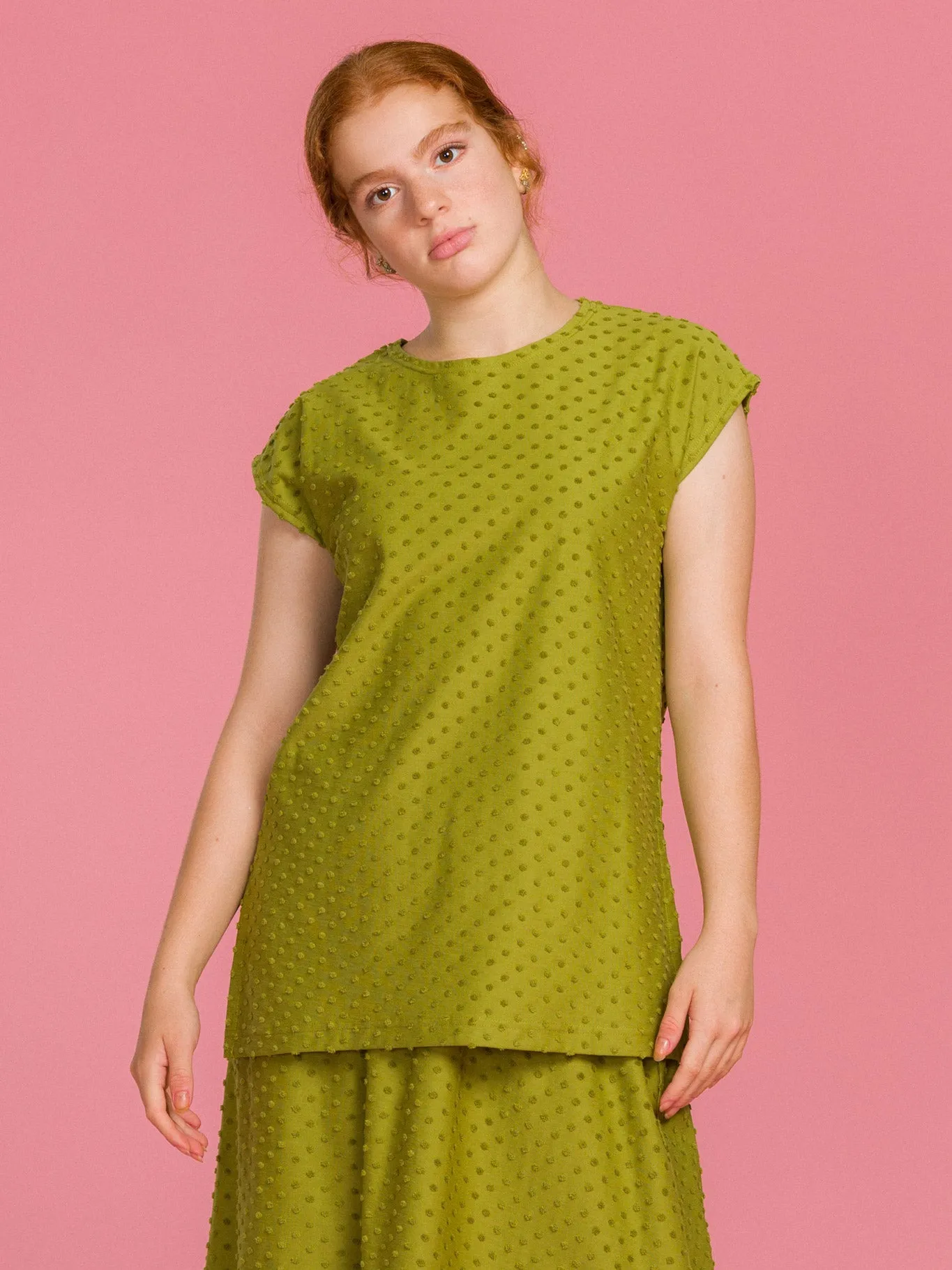 Blake Top Olive Dot