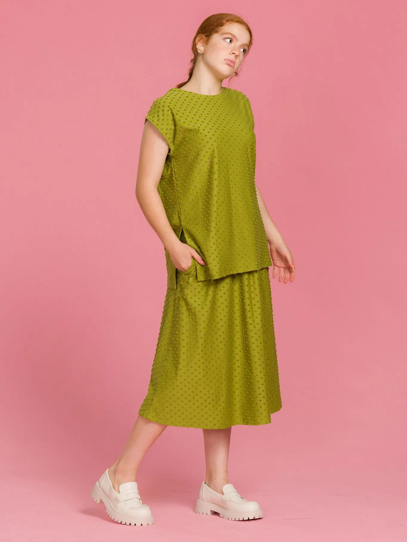 Blake Top Olive Dot