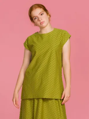 Blake Top Olive Dot