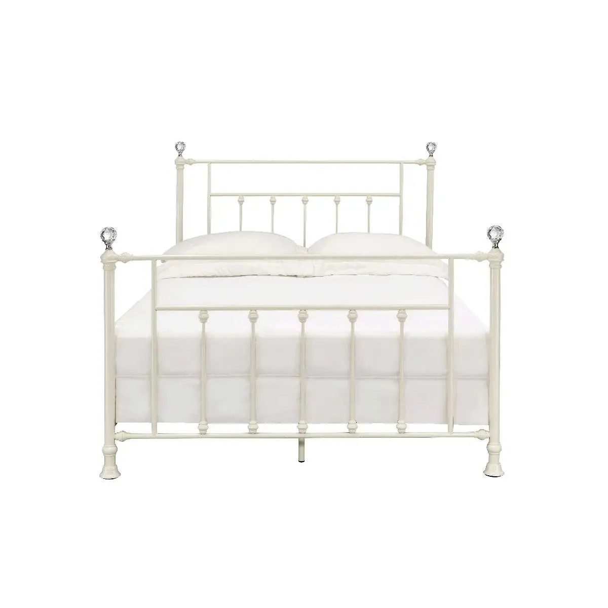 Brynn Full Metal Bed, White Finish