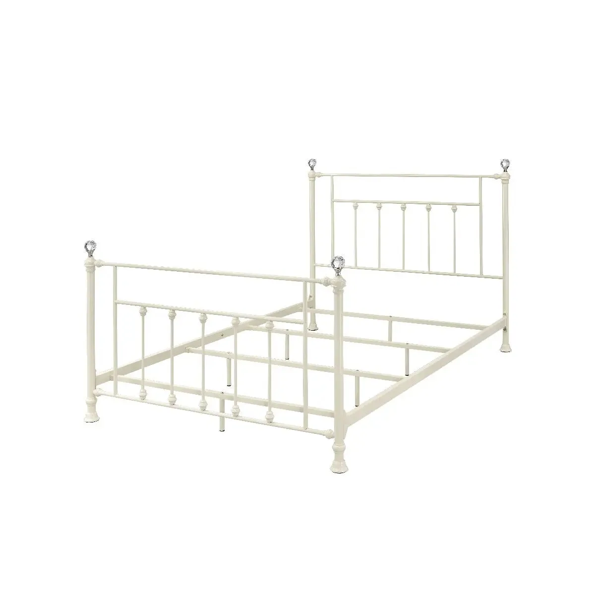 Brynn Full Metal Bed, White Finish