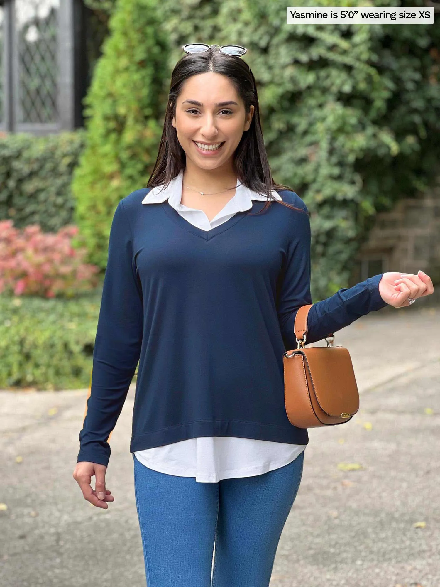 Carson collared faux-layer shirt - FINAL SALE