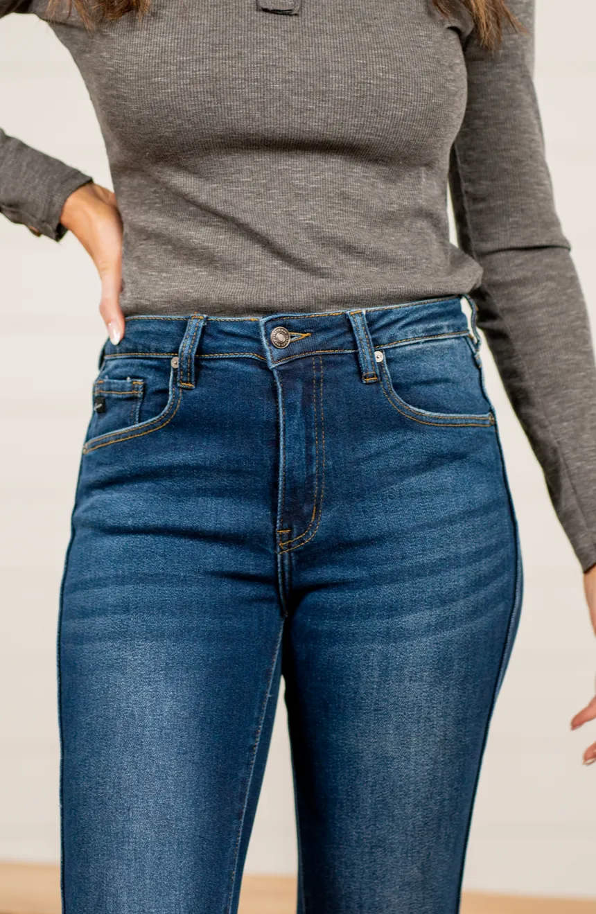 Carson High Rise Fray Hem Flare