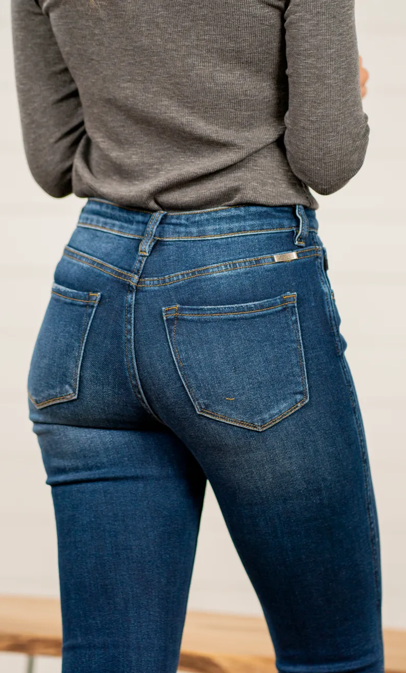 Carson High Rise Fray Hem Flare