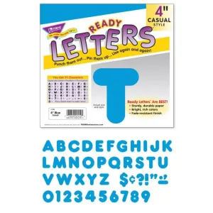 Casual Uppercase Ready Letters 4In Blue