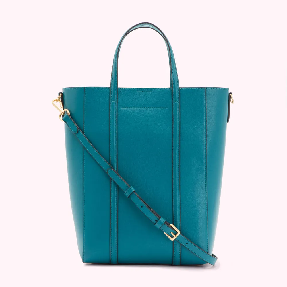 EMERALD LEATHER I LOVE LULU GARBO TOTE BAG