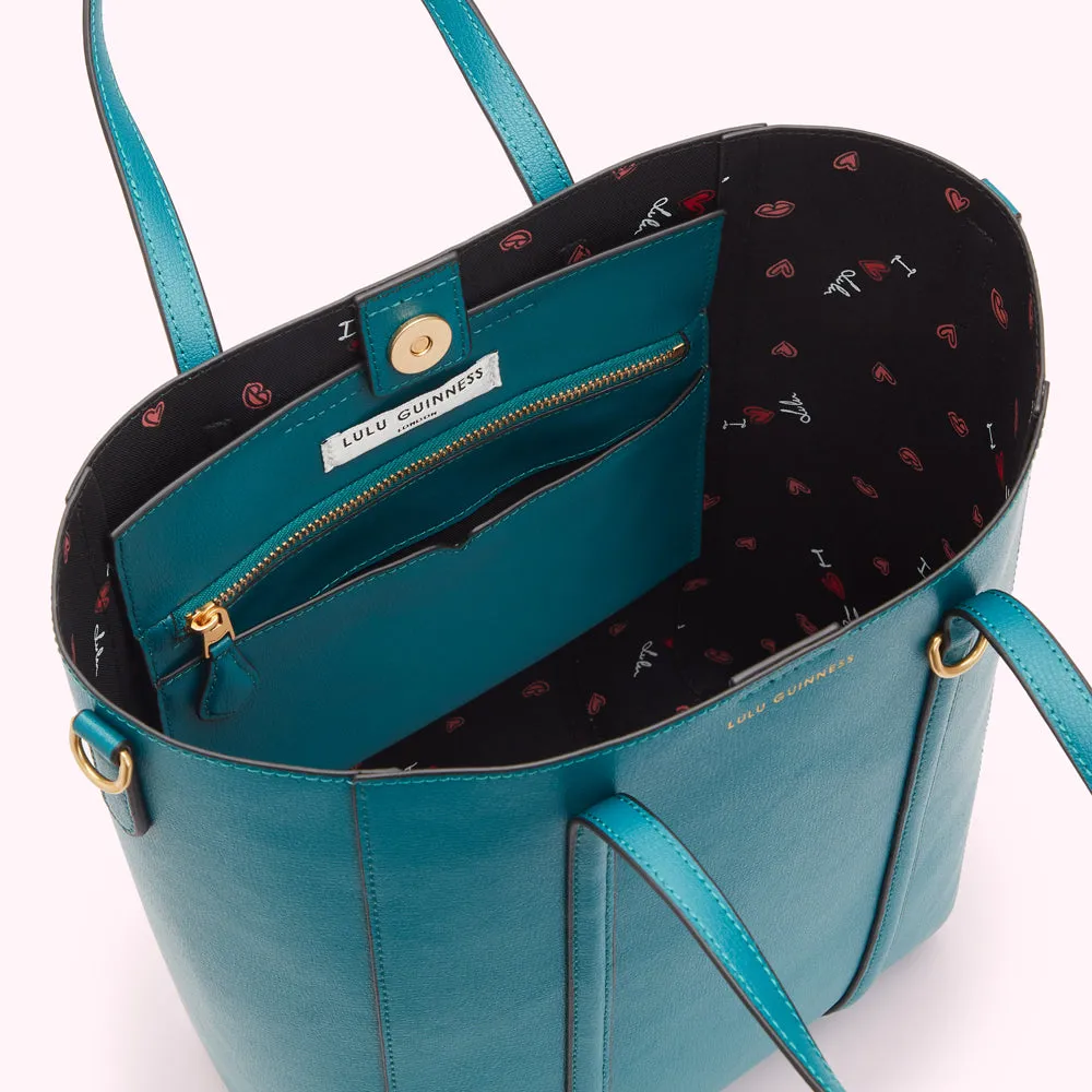 EMERALD LEATHER I LOVE LULU GARBO TOTE BAG