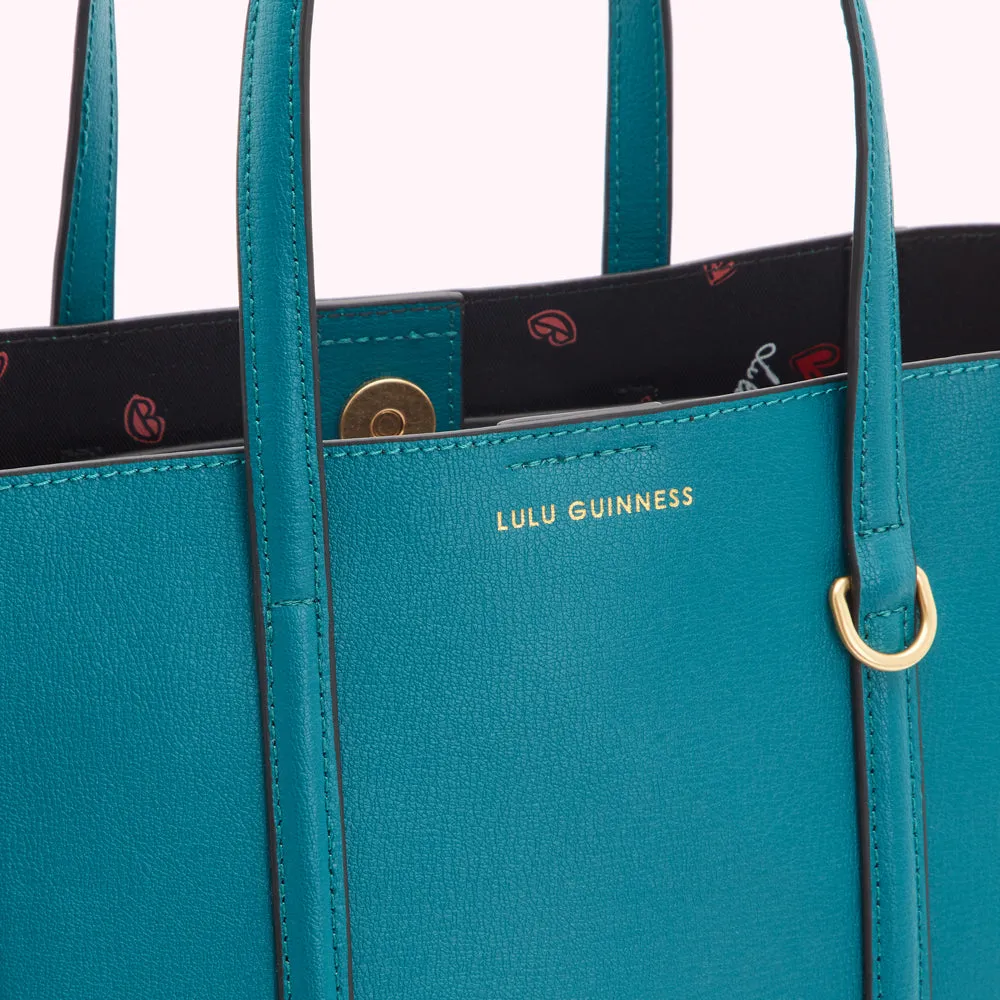 EMERALD LEATHER I LOVE LULU GARBO TOTE BAG