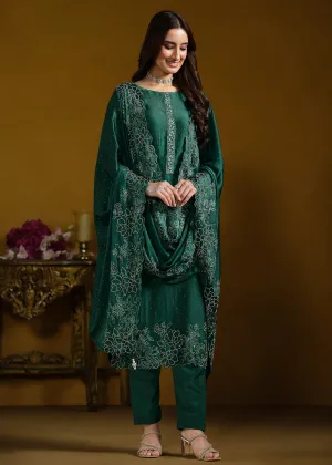 Fabulous Green Georgette Festive Pant Salwar Suit