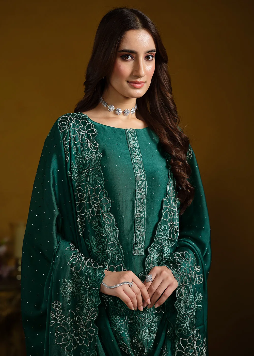 Fabulous Green Georgette Festive Pant Salwar Suit