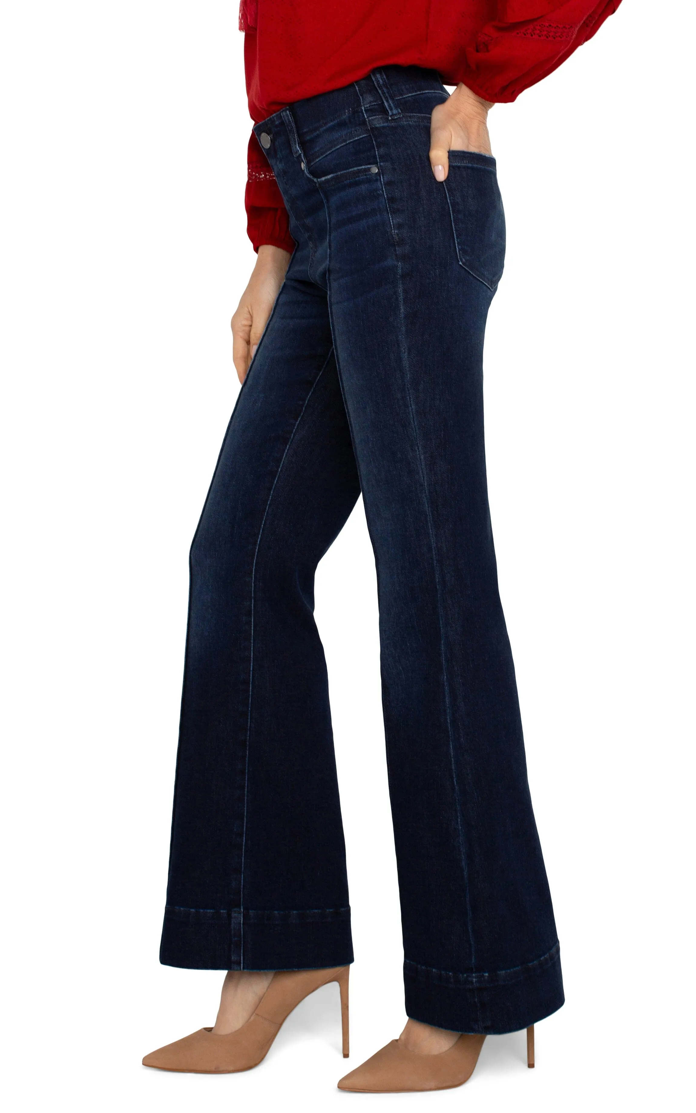 FLARE GIA GLIDER DARK BLUE WASH JEAN