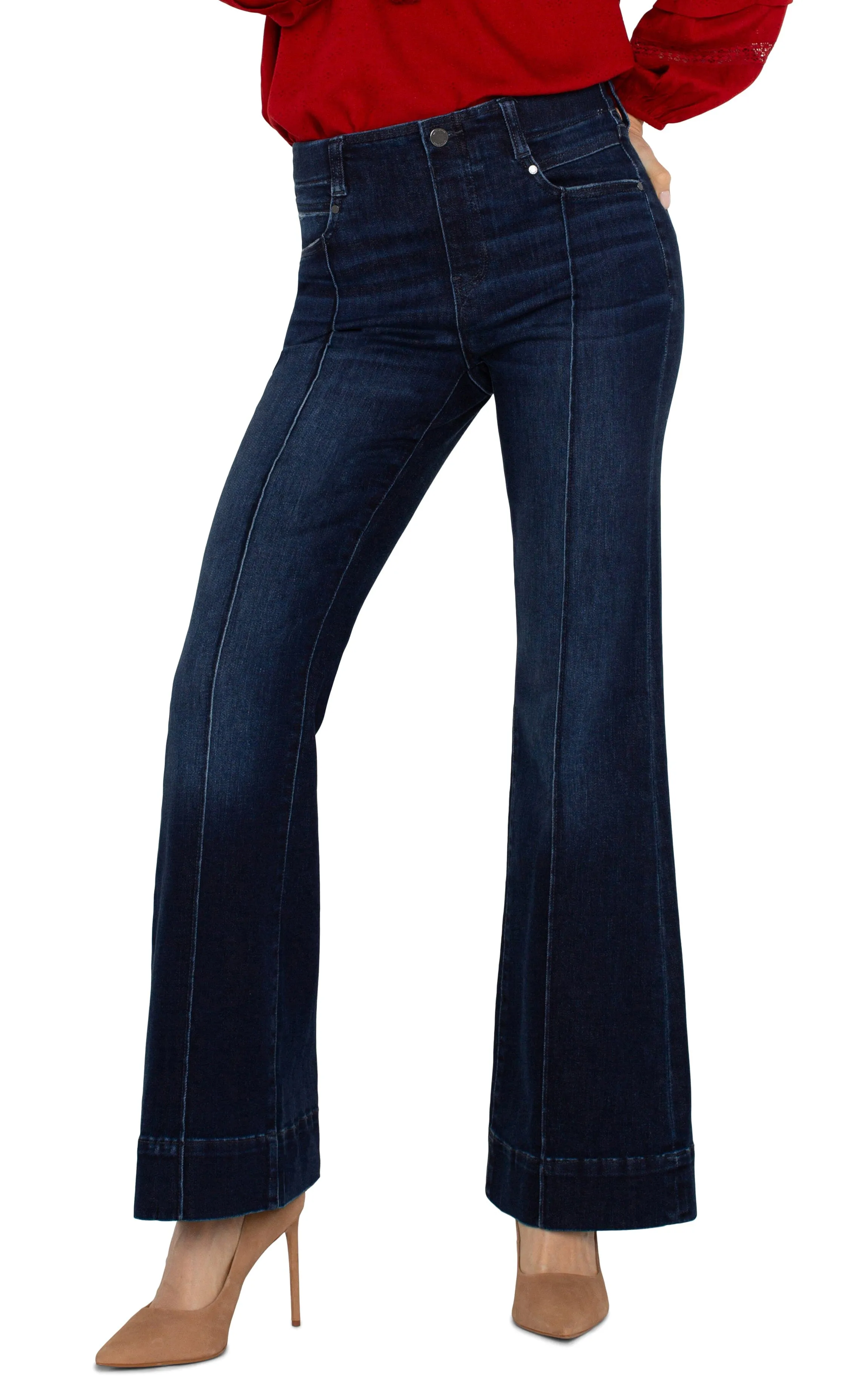 FLARE GIA GLIDER DARK BLUE WASH JEAN