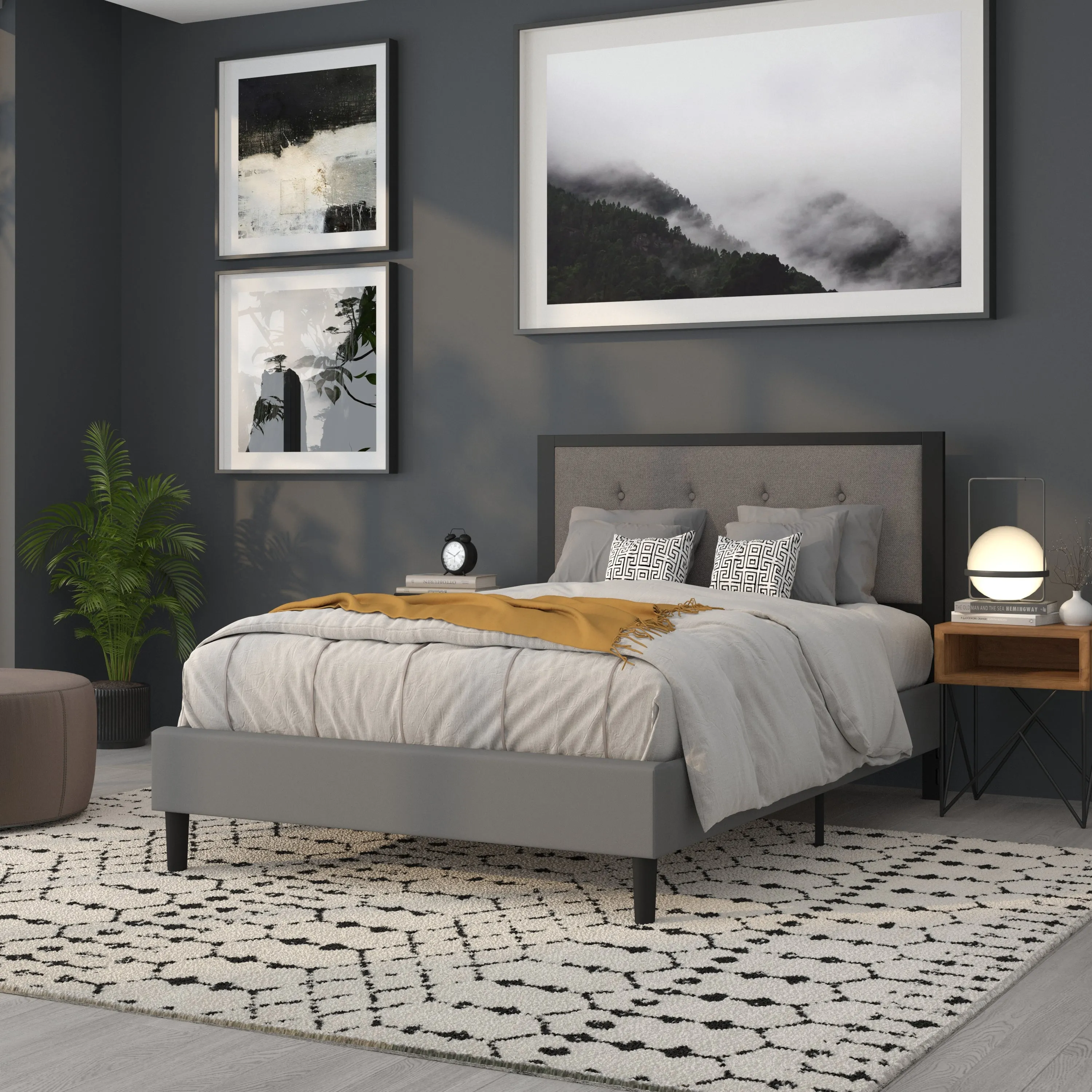Full Dark Gray Headboard HG-HB1725-F-DG-GG