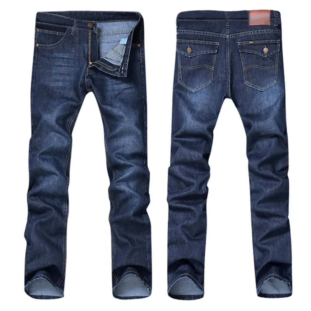 Hip Hop Loose Men's Casual Jeans Autumn Cotton Long Work Denim Trousers Korean Version Stretch Classic Streetwear Goth Clothes