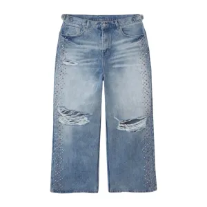 HMDD Crystal H-Star Baggy Light Wash Denim