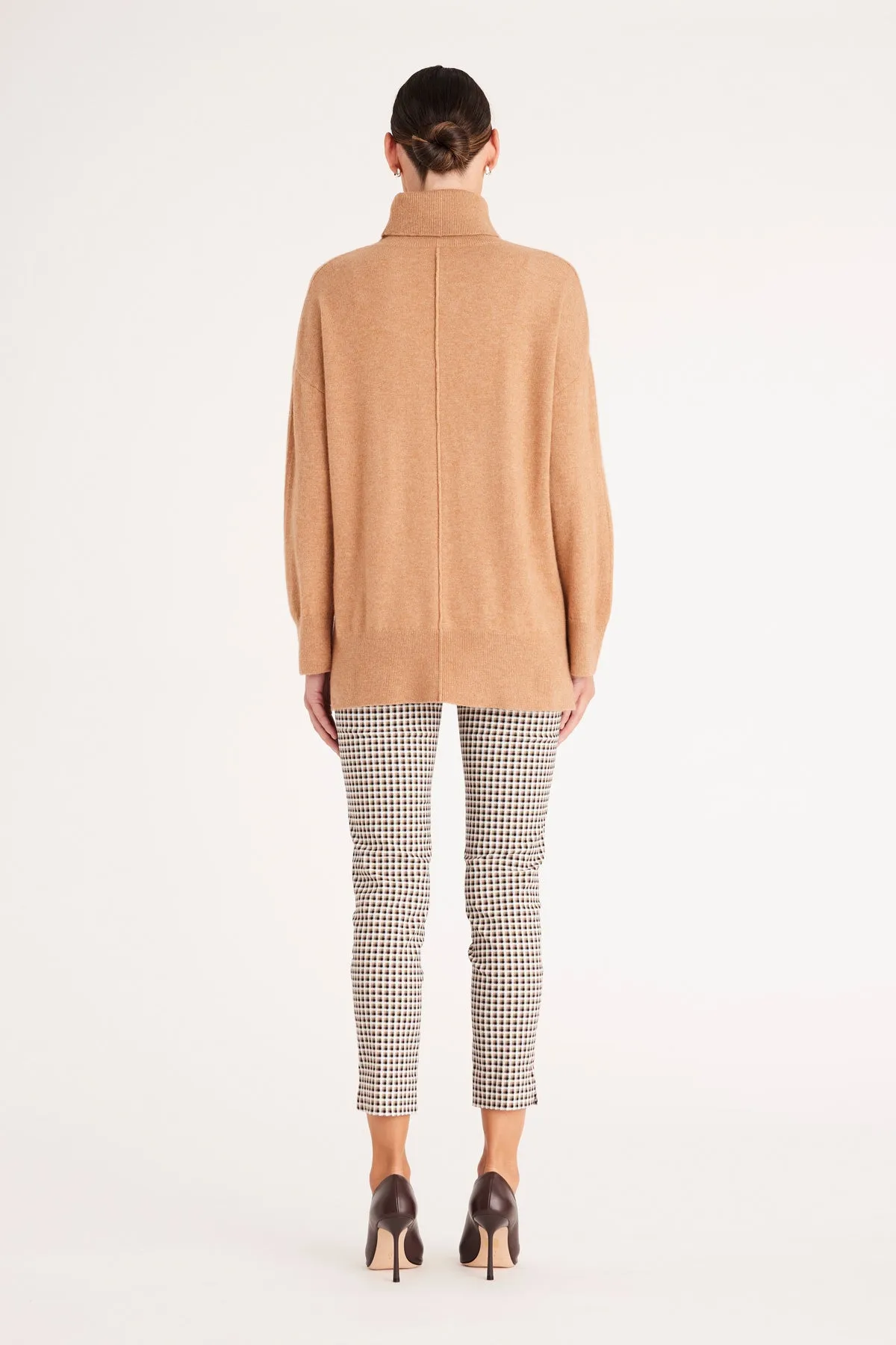 Liv Check Pant  - Camel Check