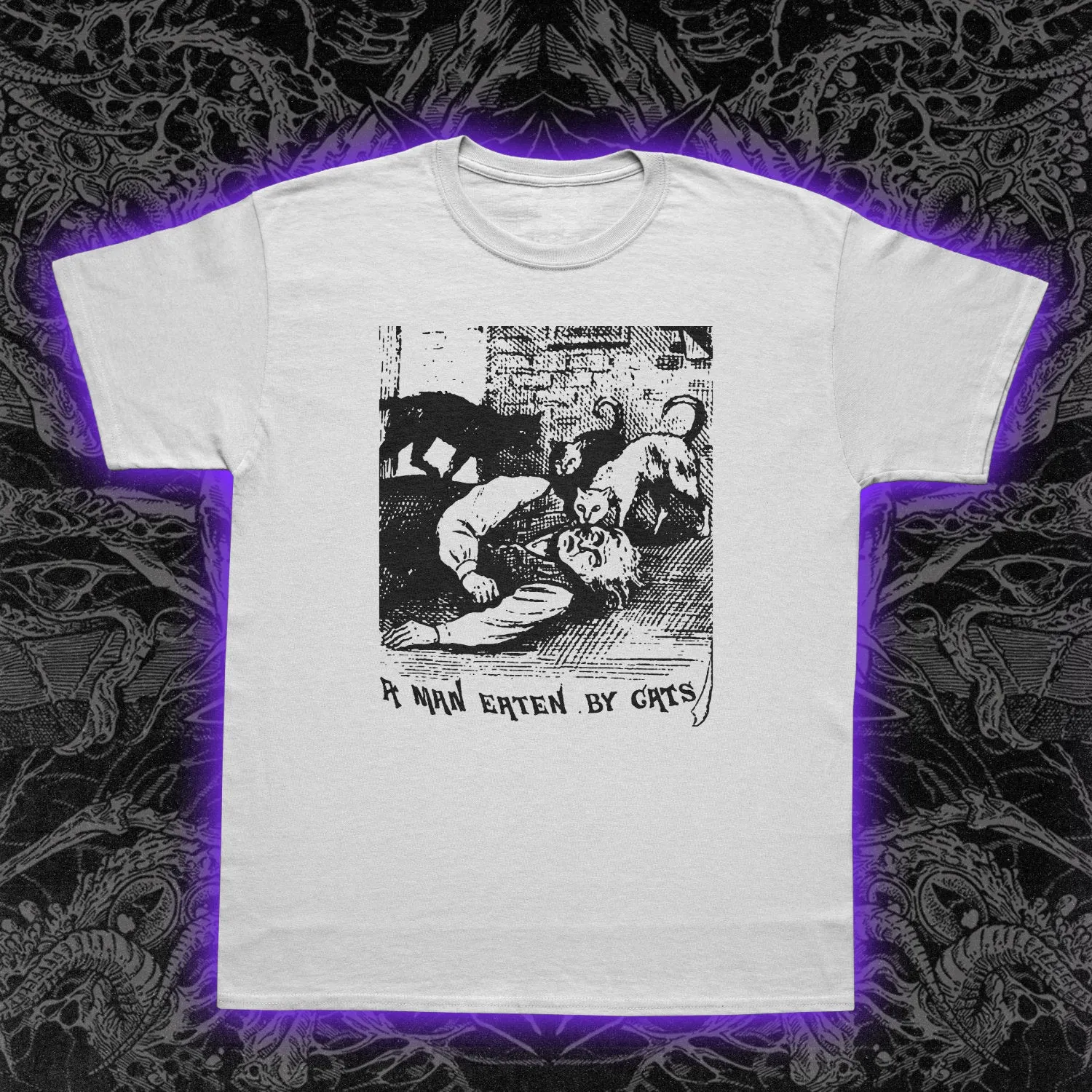 Man Eaten By Cats Slim Fit Tee
