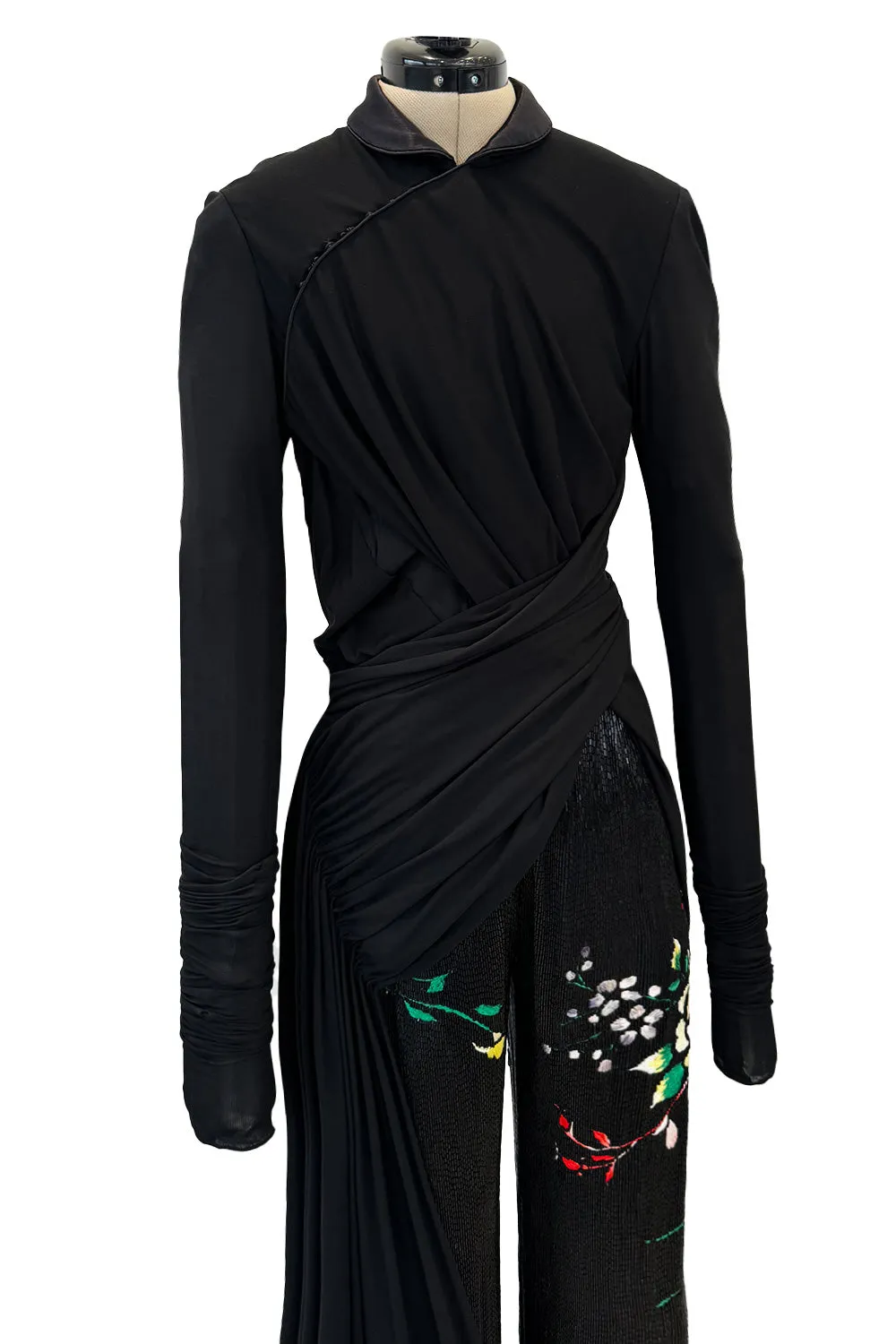 Masterpiece Fall 2001 Jean Paul Gaultier Runway Haute Couture Beaded & Embroidered Pant w Silk Jersey Top Set