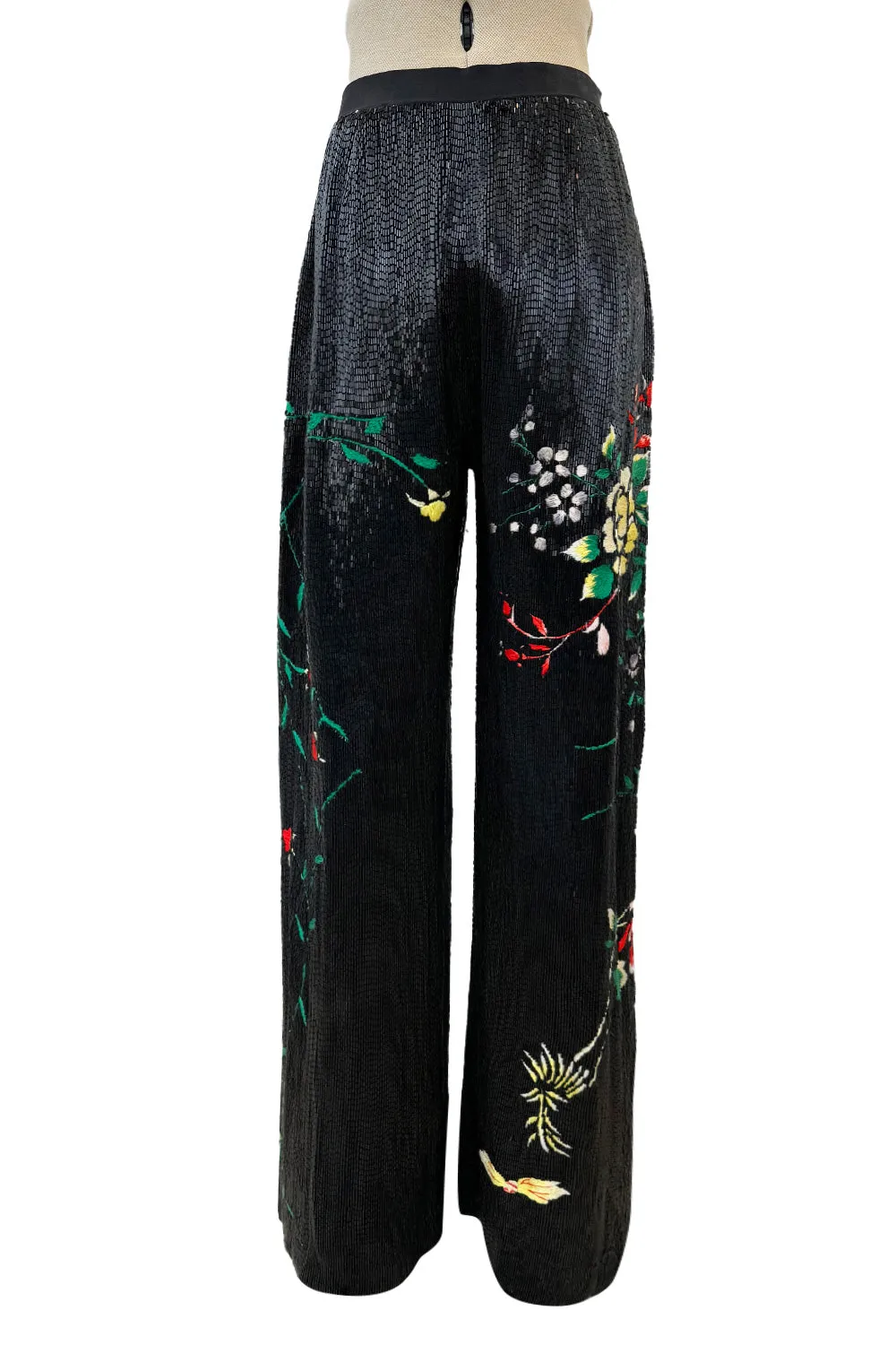 Masterpiece Fall 2001 Jean Paul Gaultier Runway Haute Couture Beaded & Embroidered Pant w Silk Jersey Top Set