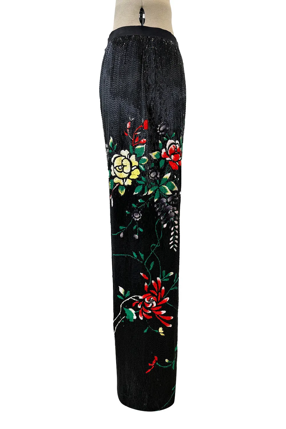 Masterpiece Fall 2001 Jean Paul Gaultier Runway Haute Couture Beaded & Embroidered Pant w Silk Jersey Top Set
