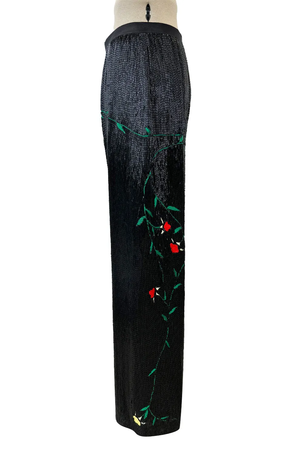 Masterpiece Fall 2001 Jean Paul Gaultier Runway Haute Couture Beaded & Embroidered Pant w Silk Jersey Top Set