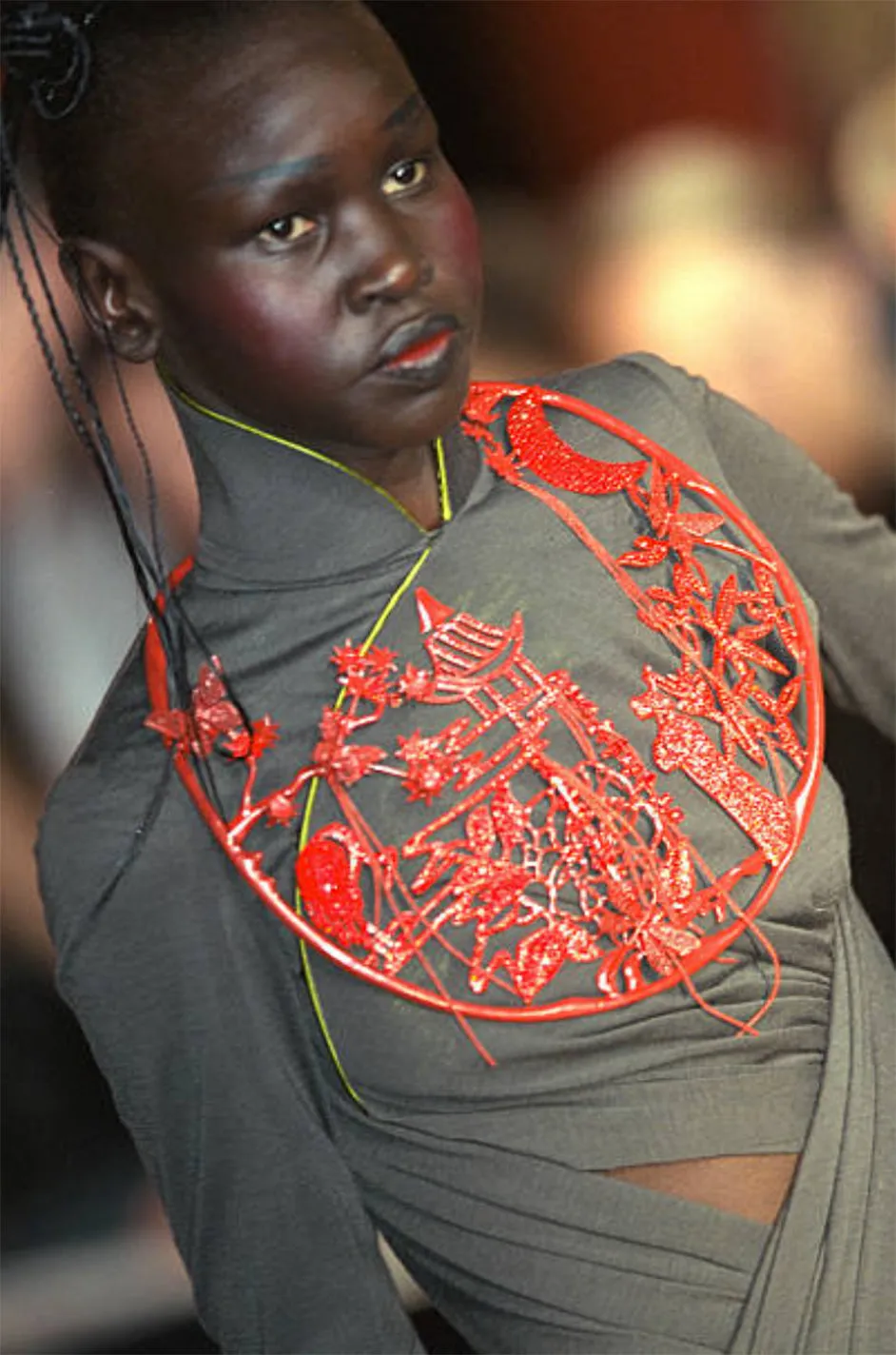 Masterpiece Fall 2001 Jean Paul Gaultier Runway Haute Couture Beaded & Embroidered Pant w Silk Jersey Top Set