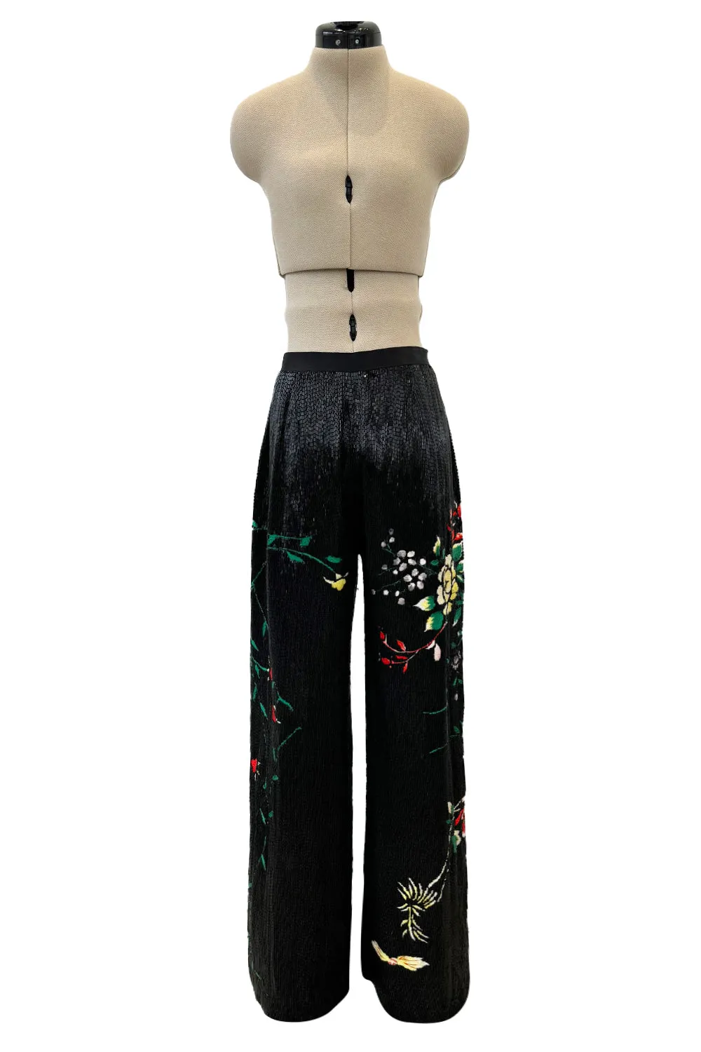 Masterpiece Fall 2001 Jean Paul Gaultier Runway Haute Couture Beaded & Embroidered Pant w Silk Jersey Top Set