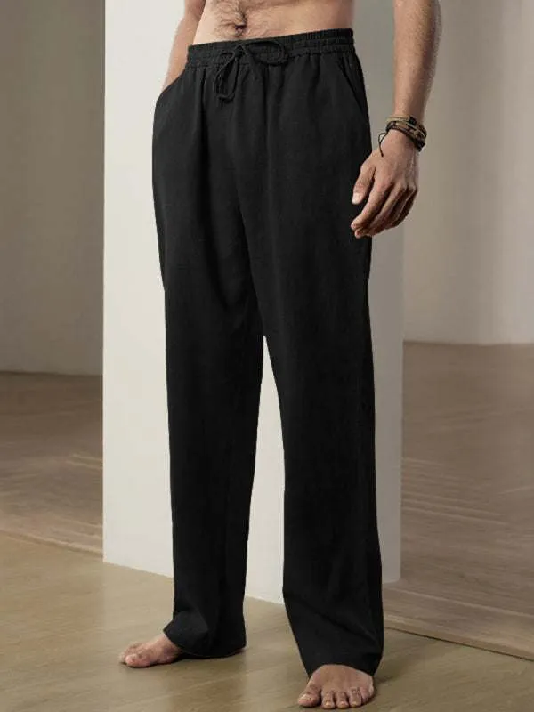 Men's Breathable Linen Loose Casual Sports Trousers