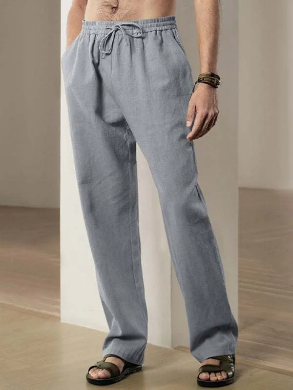 Men's Breathable Linen Loose Casual Sports Trousers
