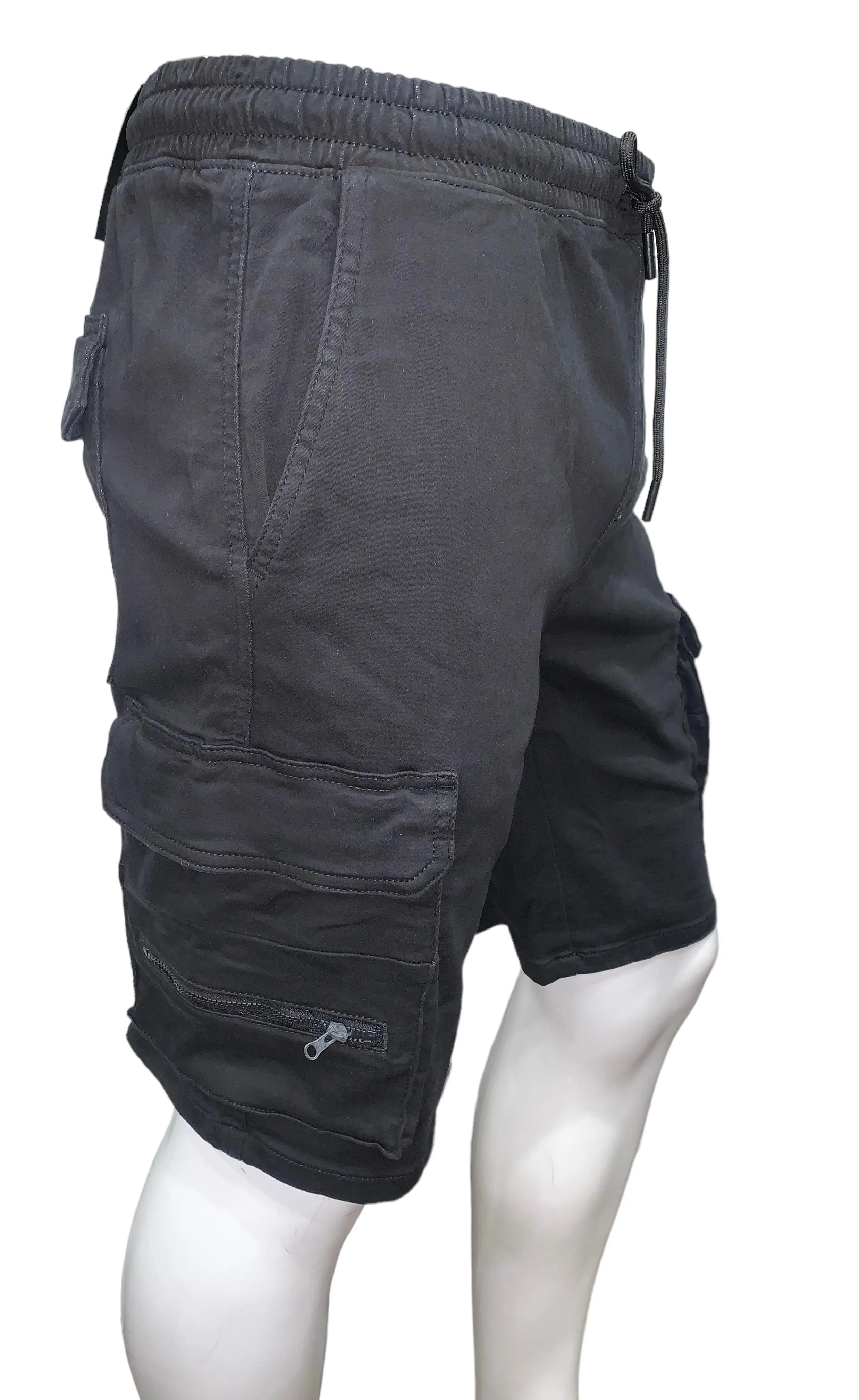 Men's Cargo Shorts Knitted #Alamo BLACK
