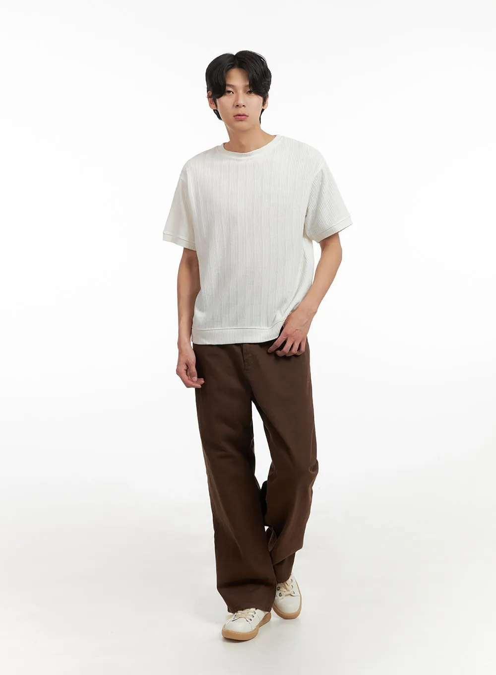 Men's Cotton Wide Fit Pants IY402
