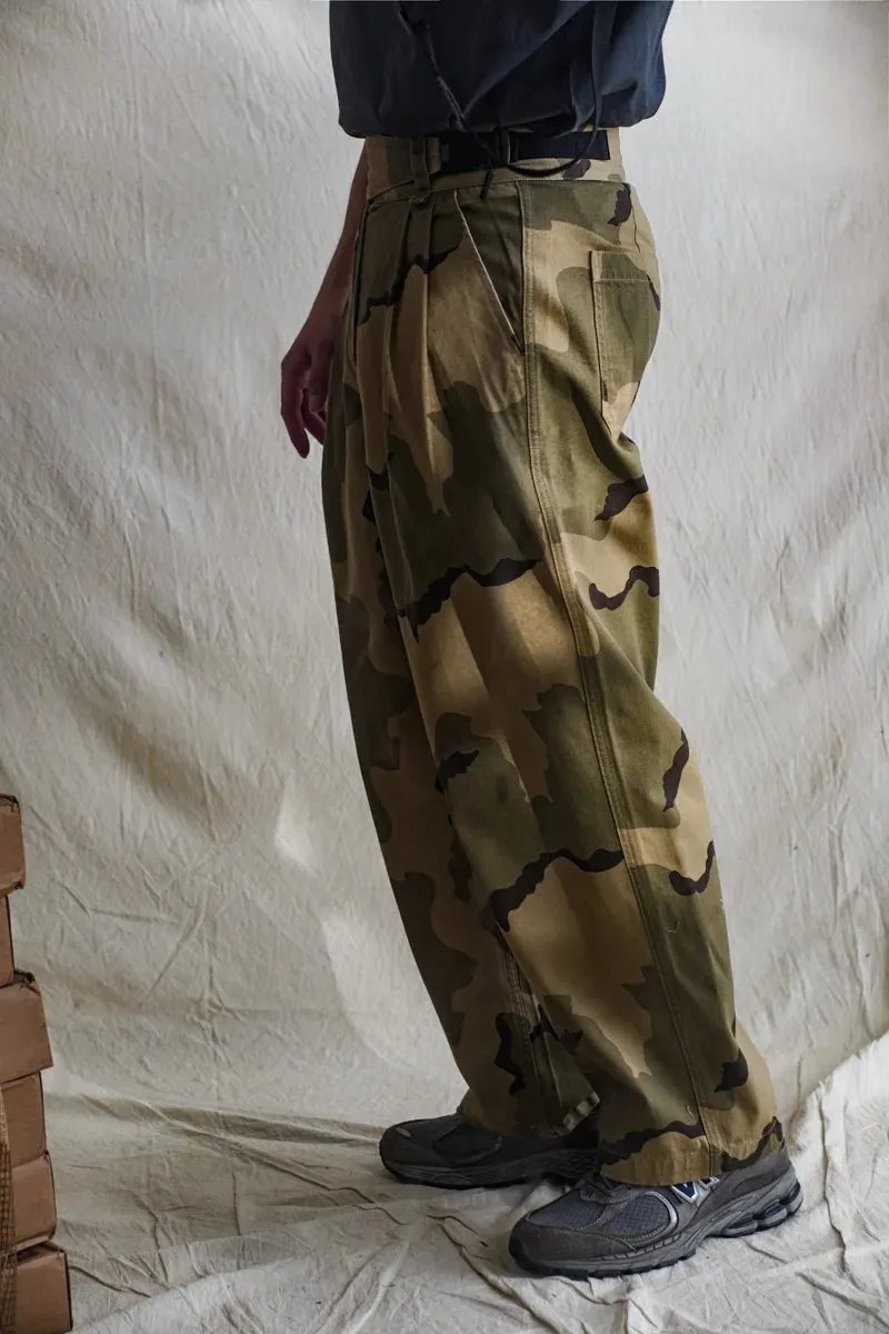 Men's Desert Camouflage Gurkha Pants with Tactical Buckle Belt