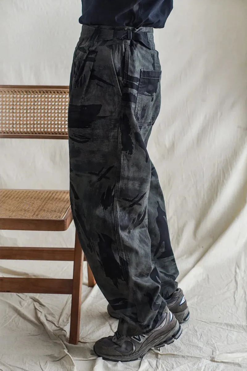 Men's Desert Camouflage Gurkha Pants with Tactical Buckle Belt