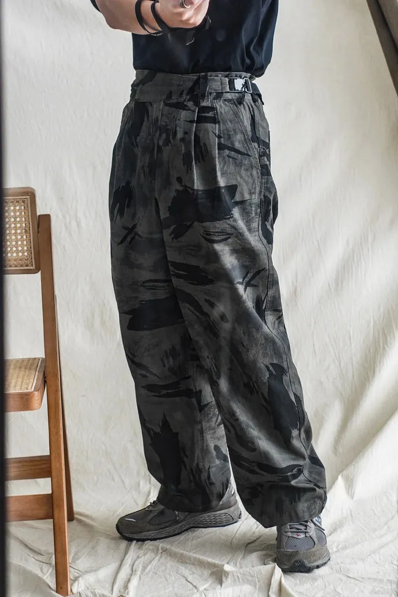 Men's Desert Camouflage Gurkha Pants with Tactical Buckle Belt
