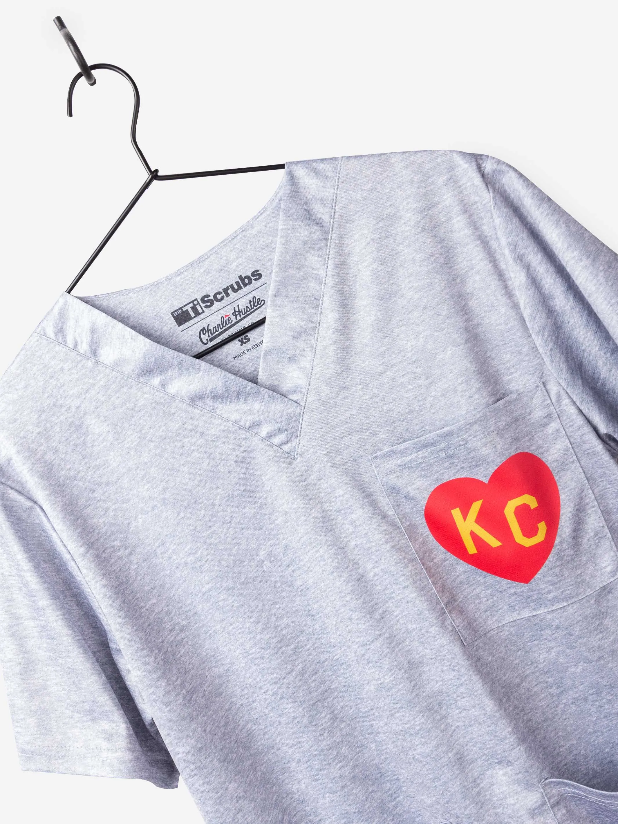 Men's "KC Heart" Scrub Top