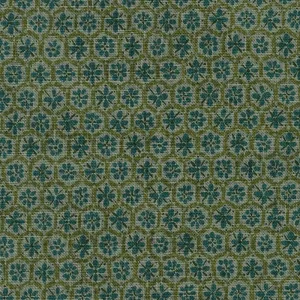 Nara Homespun Block Print Flowers Pattern in Blue Gray