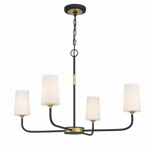 Niles 4 Light Black Forged   Modern Gold Chandelier