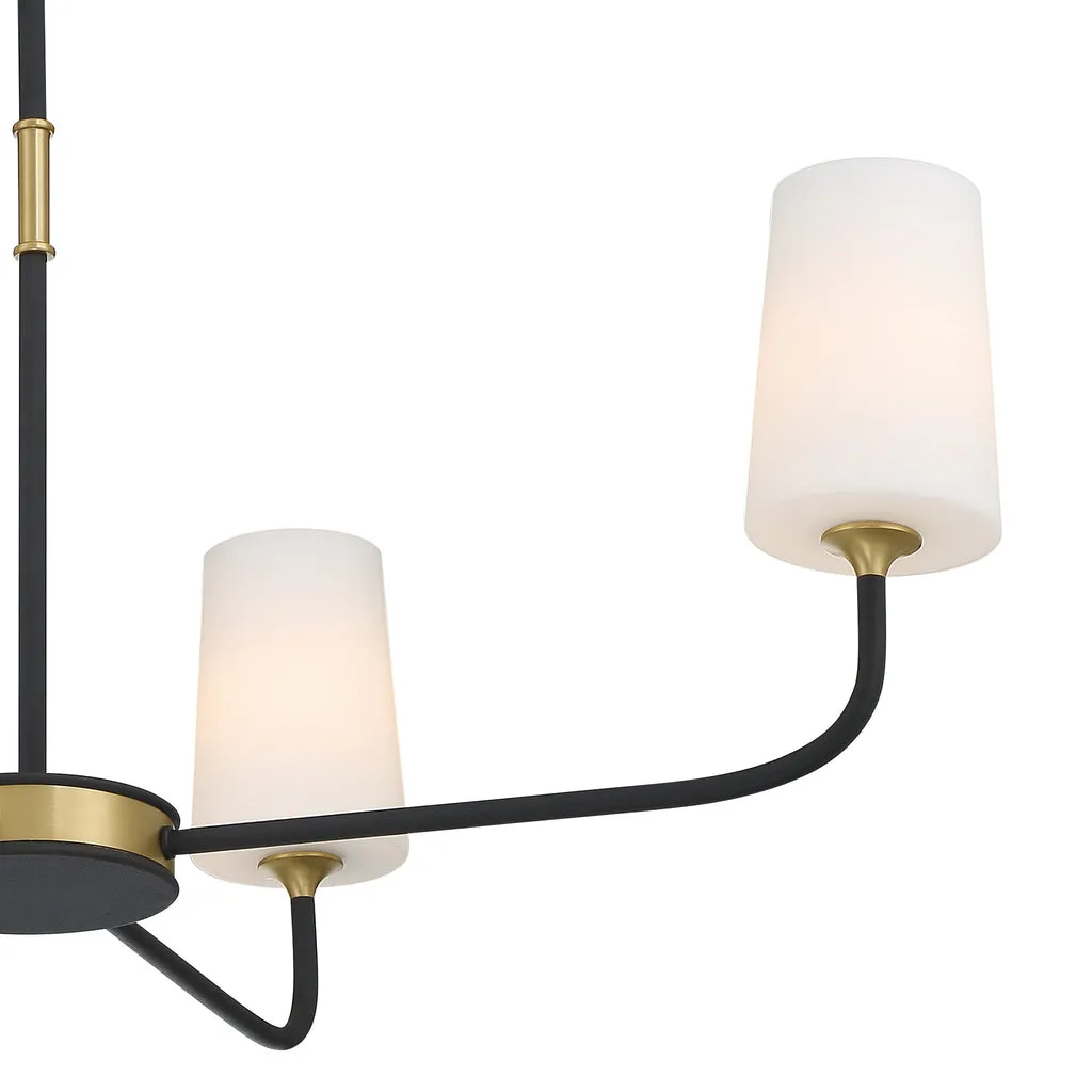 Niles 4 Light Black Forged   Modern Gold Chandelier