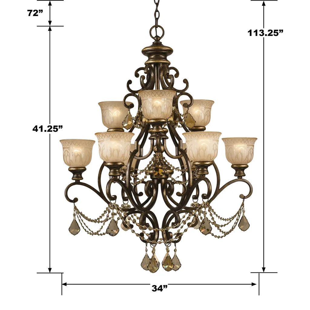 Niles 4 Light Black Forged   Modern Gold Chandelier