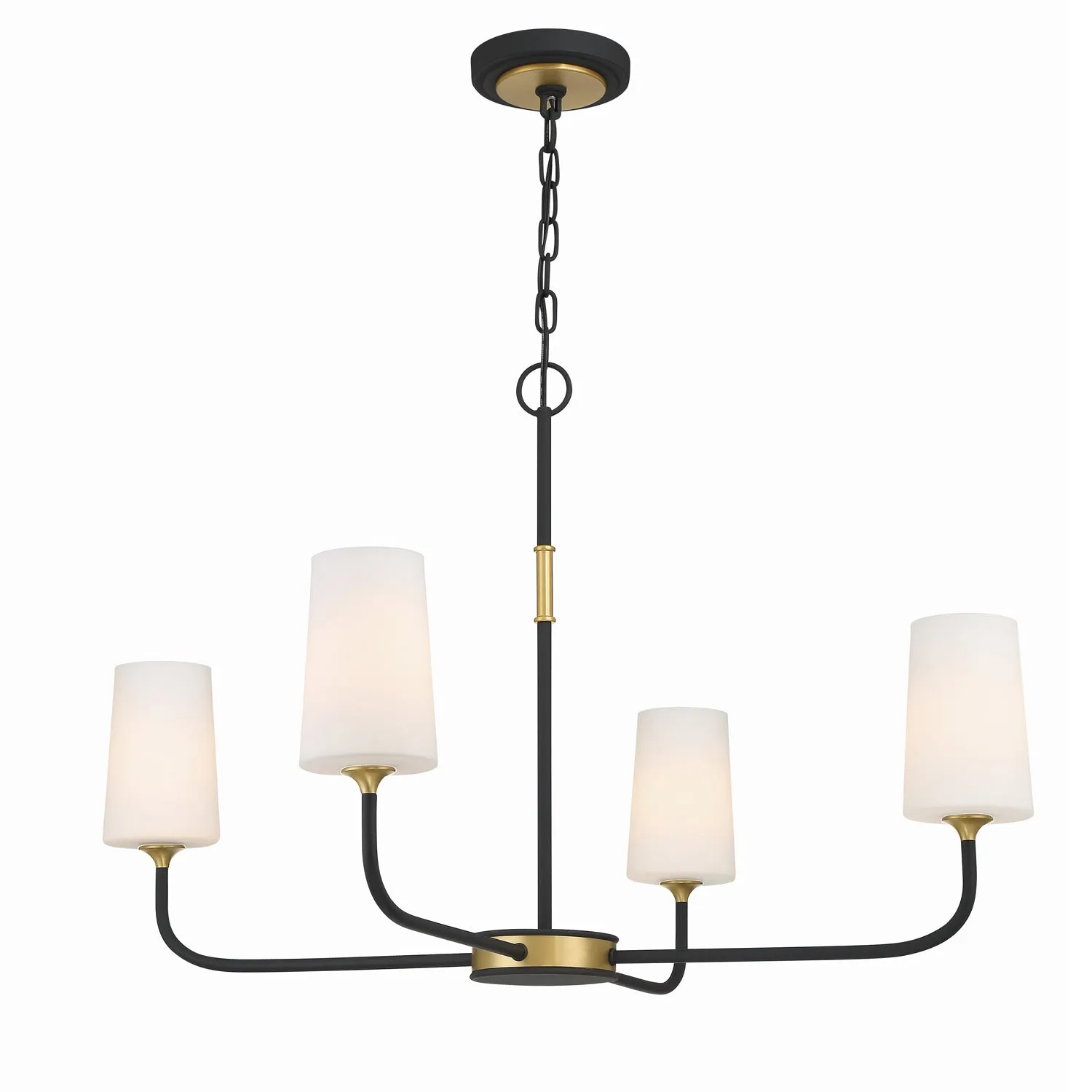 Niles 4 Light Black Forged   Modern Gold Chandelier