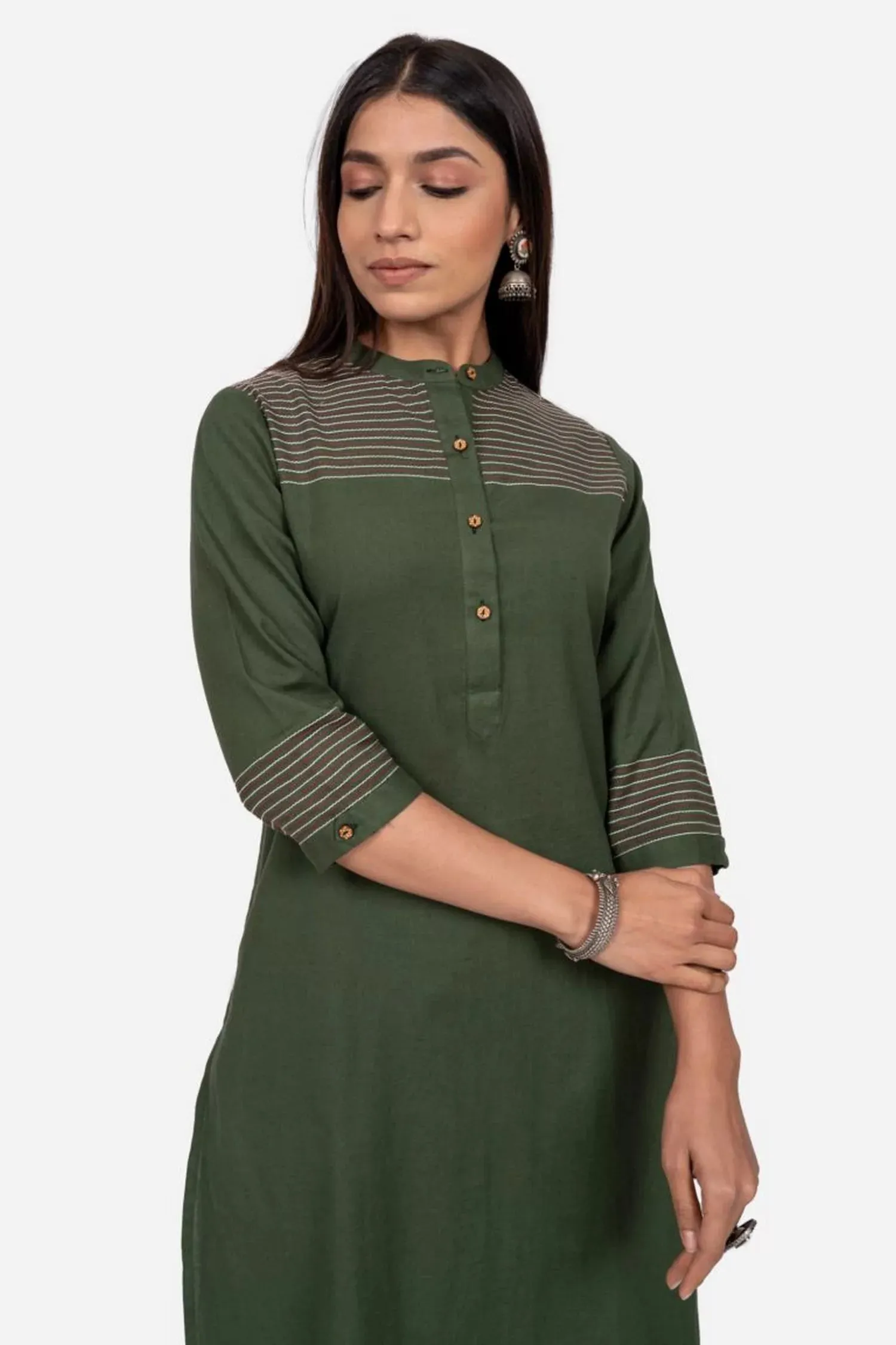 Off-White & Peach pastel Handblock Print Kurta