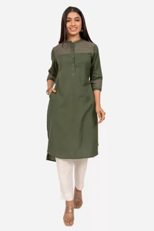 Off-White & Peach pastel Handblock Print Kurta