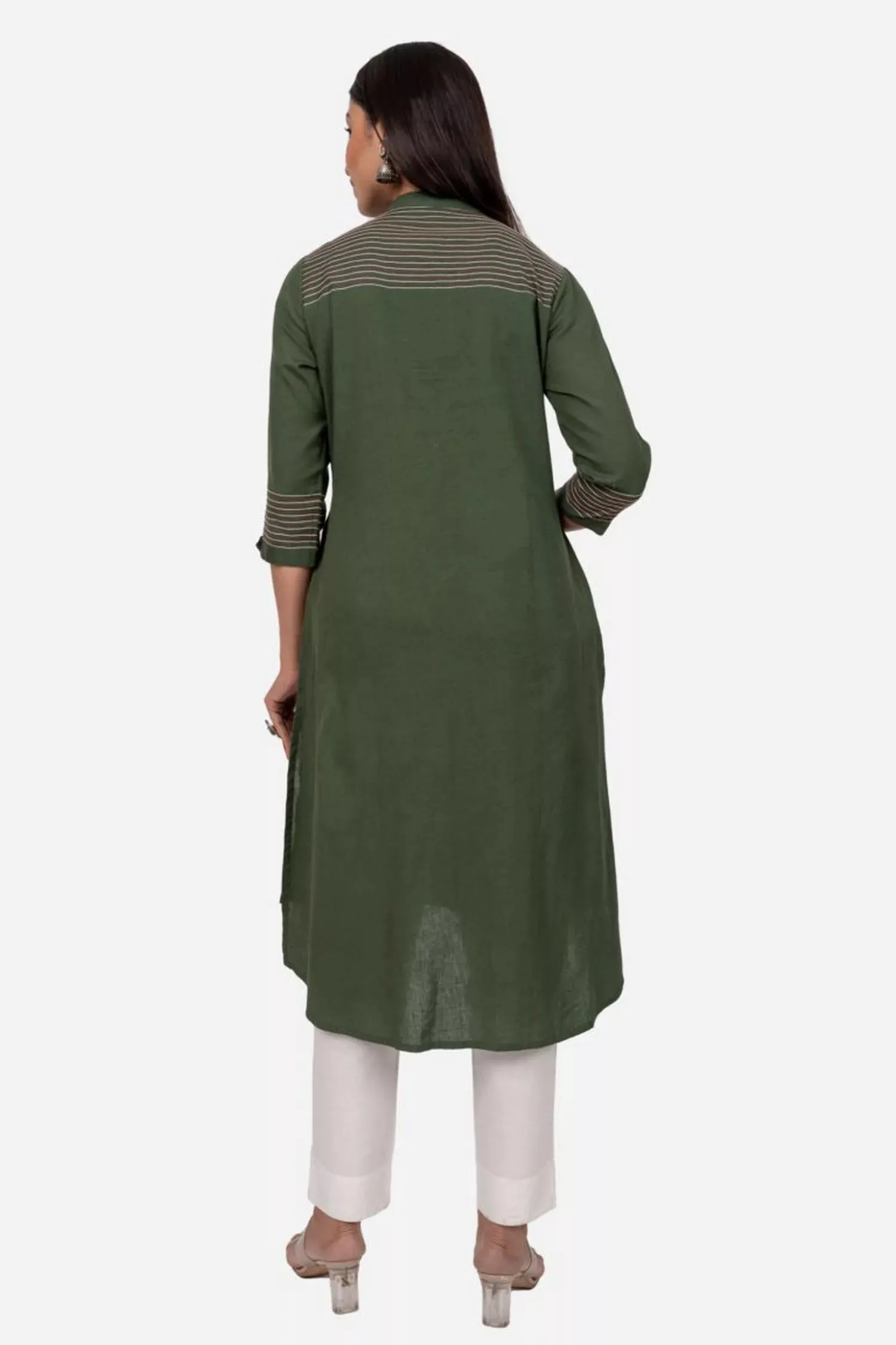 Off-White & Peach pastel Handblock Print Kurta