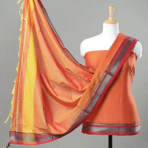 Orange - 3pc Dharwad Cotton Suit Material Set 06