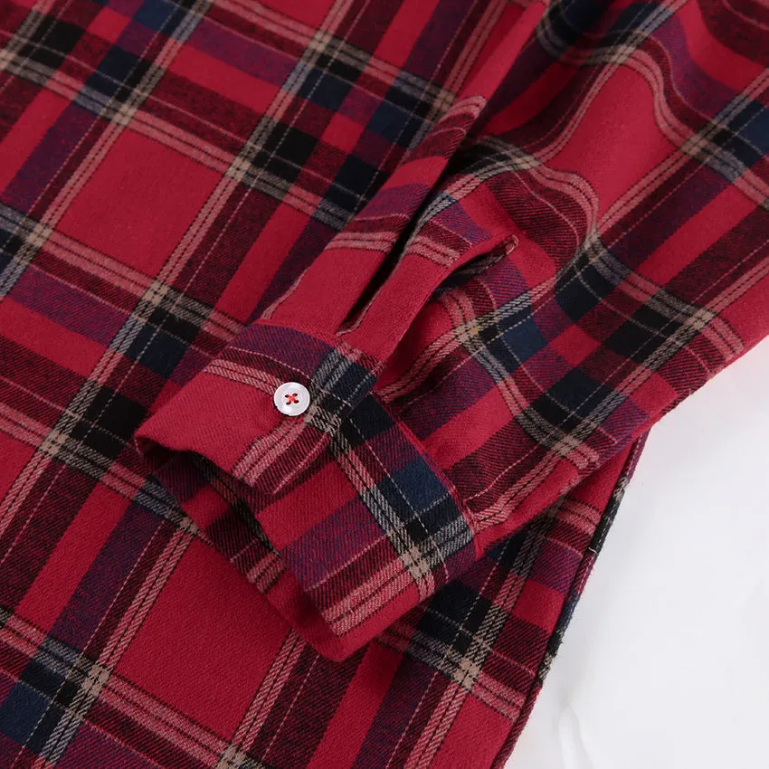 Pre Order:  Retro Plaid Loose Long Sleeved Shirt