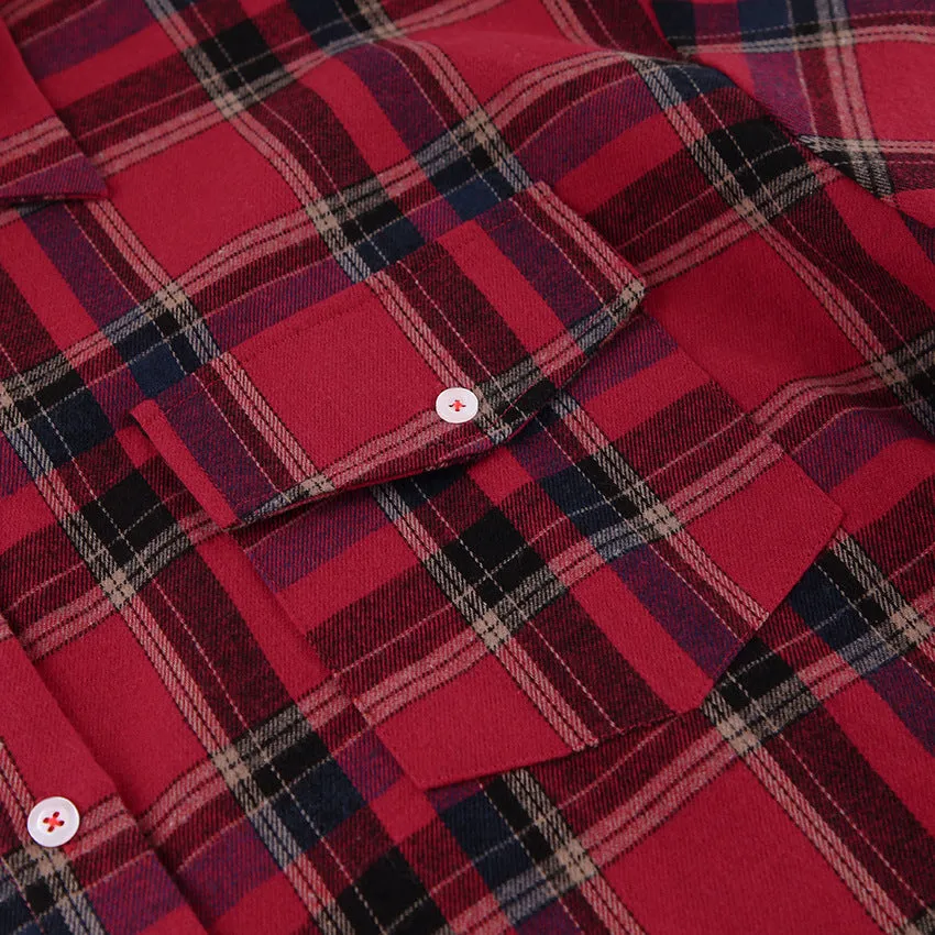 Pre Order:  Retro Plaid Loose Long Sleeved Shirt
