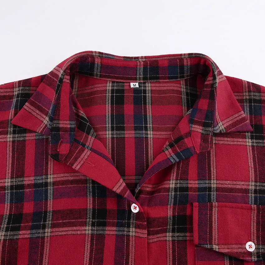 Pre Order:  Retro Plaid Loose Long Sleeved Shirt